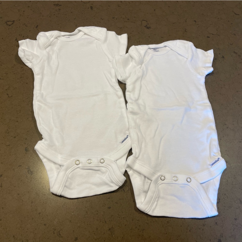 Gerber White Baby Onesies